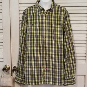 Benetton Plaid Button Down Shirt L